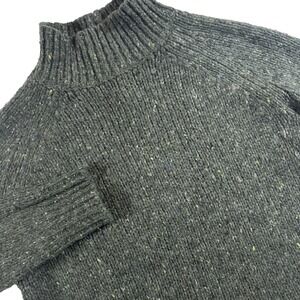 Cynthia Rowley Mock Neck Wool Blend Sweater Womens Small Heathered Green